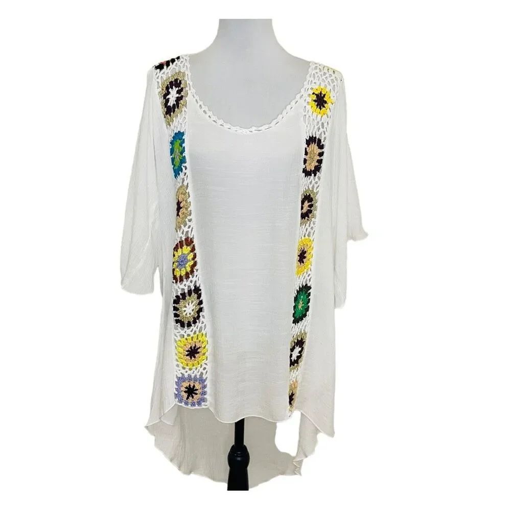 Crochet Boho Beach Coverup size Large